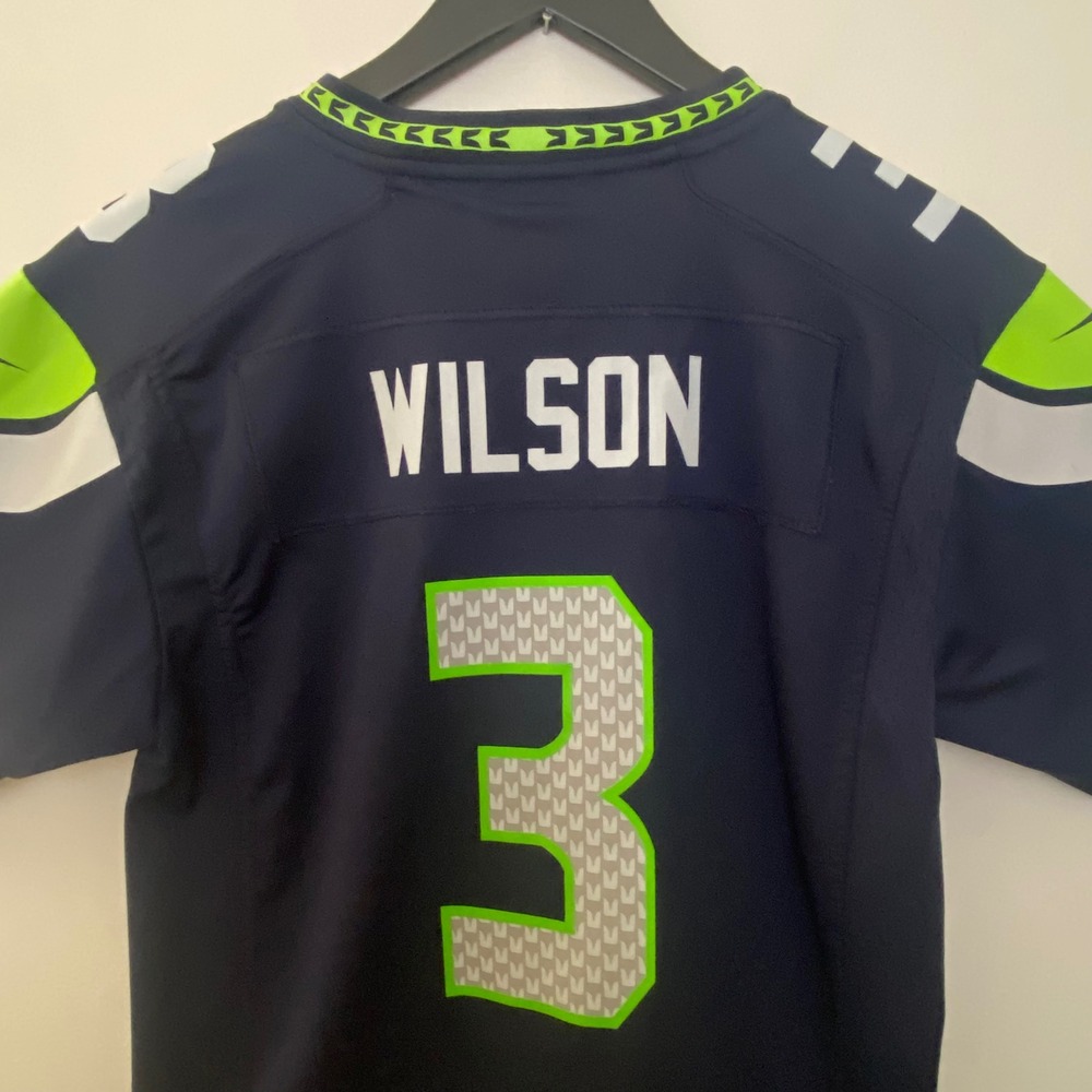 Nike NFL Seattle Seahawks Russell Wilson Jersey Youth Size L Navy‎ #3 - Picture 4 of 11